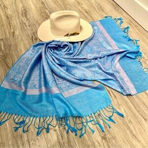 Pashmina SILK blend paisley scarf/wrap w Gypsy southwestern country vibe